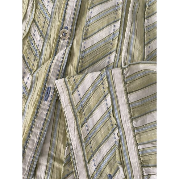 Anthropologie Odille Women's Sz 4 Striped Button Down Blouse - Picture 4 of 4